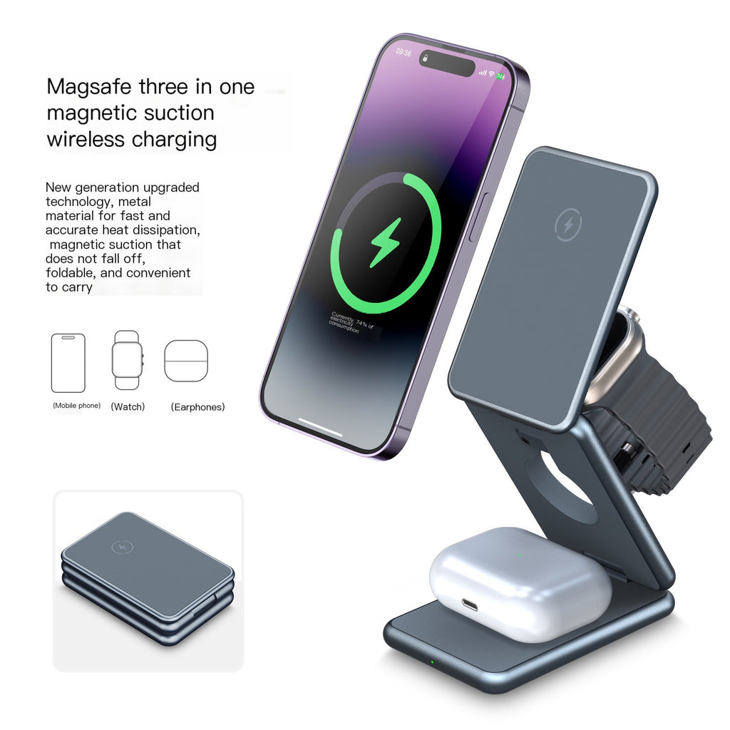 New Aluminum Alloy 3-in-1 MagSafe Wireless Charger